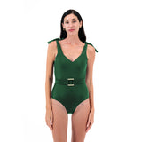 EMMA SWIMSUIT WITH BELT IN RECYCLED FABRIC